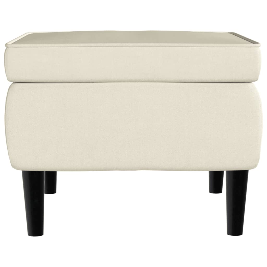Kruk met houten poten crèmekleurig fluweel is nu te koop bij PeponiXL, paradijselijk wonen!