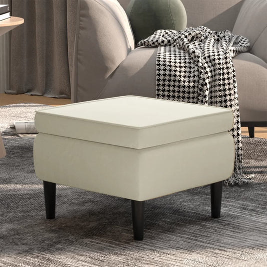 Kruk met houten poten crèmekleurig fluweel is nu te koop bij PeponiXL, paradijselijk wonen!