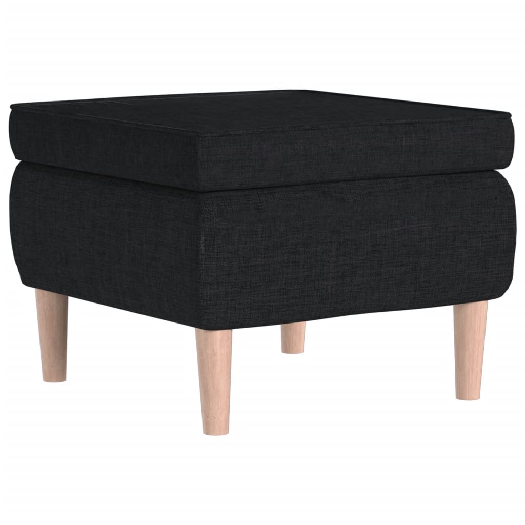 Kruk met houten poten stof zwart is nu te koop bij PeponiXL, paradijselijk wonen!