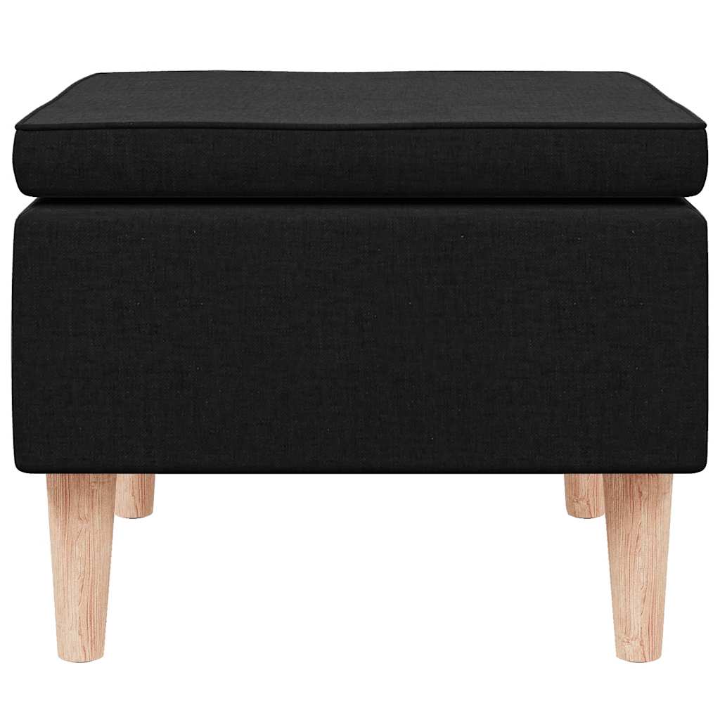 Kruk met houten poten stof zwart is nu te koop bij PeponiXL, paradijselijk wonen!