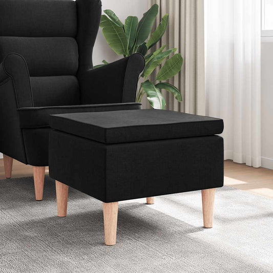 Kruk met houten poten stof zwart is nu te koop bij PeponiXL, paradijselijk wonen!