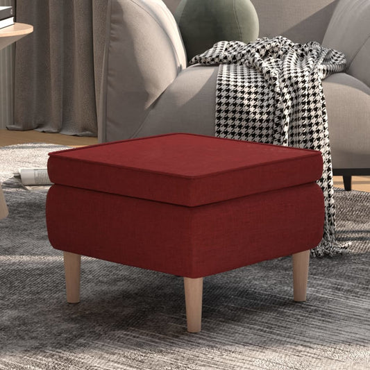 Kruk met houten poten stof wijnrood is nu te koop bij PeponiXL, paradijselijk wonen!