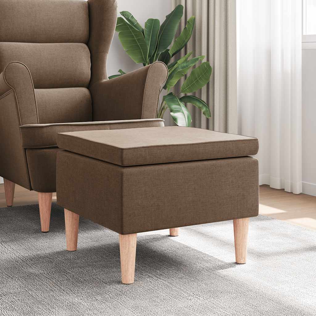 Kruk met houten poten stof bruin is nu te koop bij PeponiXL, paradijselijk wonen!