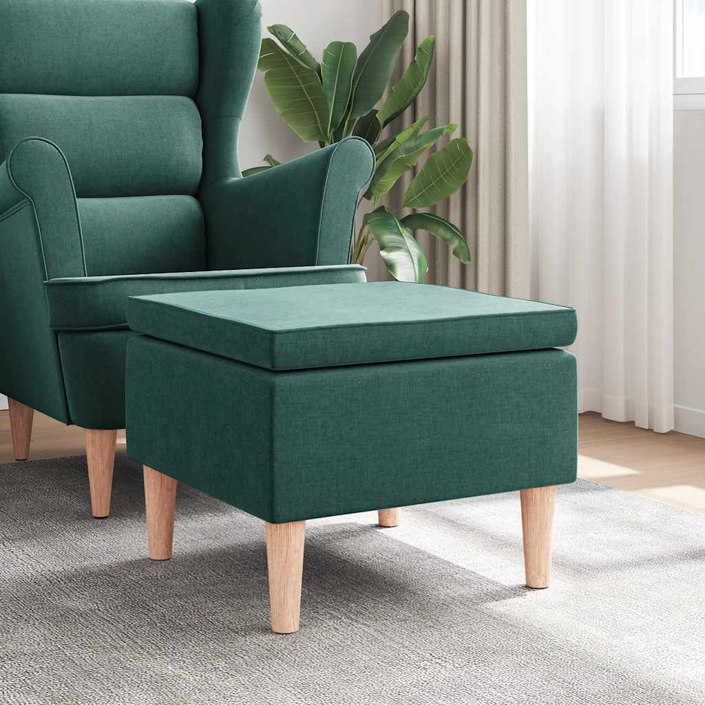Kruk met houten poten stof donkergroen is nu te koop bij PeponiXL, paradijselijk wonen!