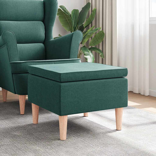 Kruk met houten poten stof donkergroen is nu te koop bij PeponiXL, paradijselijk wonen!