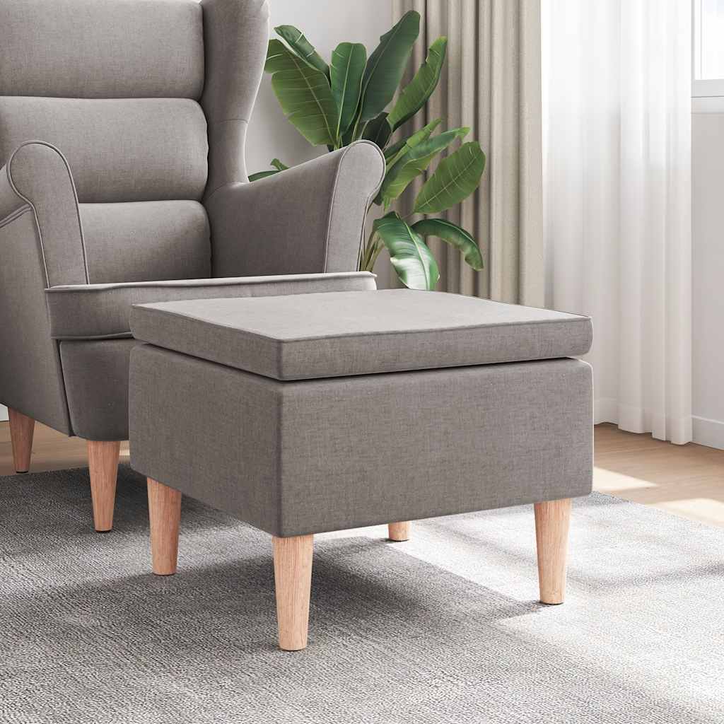 Kruk met houten poten stof taupe is nu te koop bij PeponiXL, paradijselijk wonen!