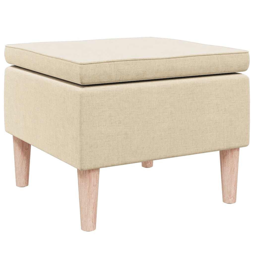 Kruk met houten poten stof crèmekleurig is nu te koop bij PeponiXL, paradijselijk wonen!