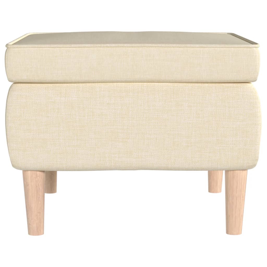 Kruk met houten poten stof crèmekleurig is nu te koop bij PeponiXL, paradijselijk wonen!
