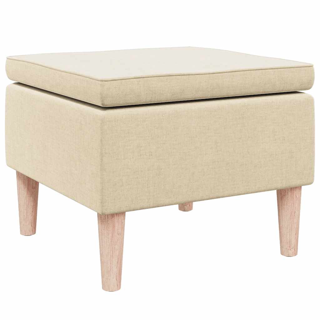 Kruk met houten poten stof crèmekleurig is nu te koop bij PeponiXL, paradijselijk wonen!
