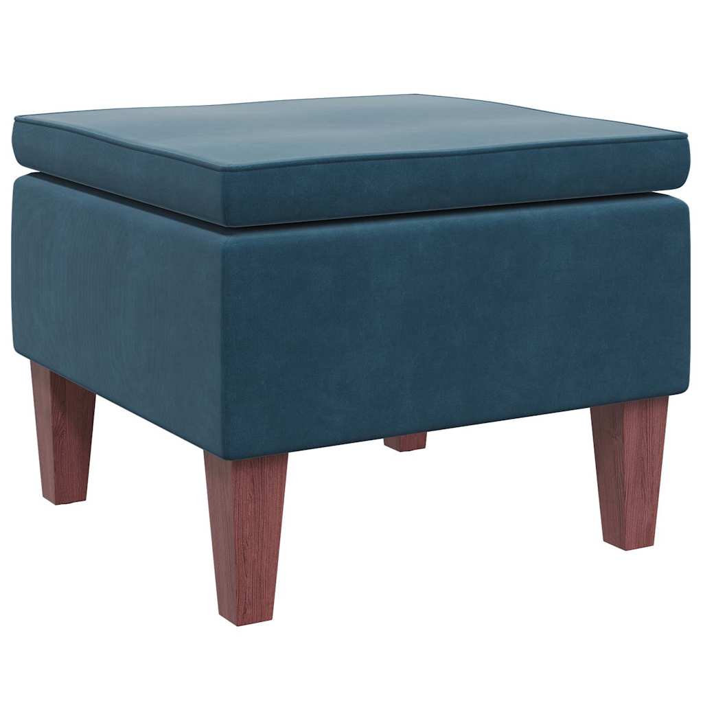 Kruk met houten poten fluweel blauw is nu te koop bij PeponiXL, paradijselijk wonen!