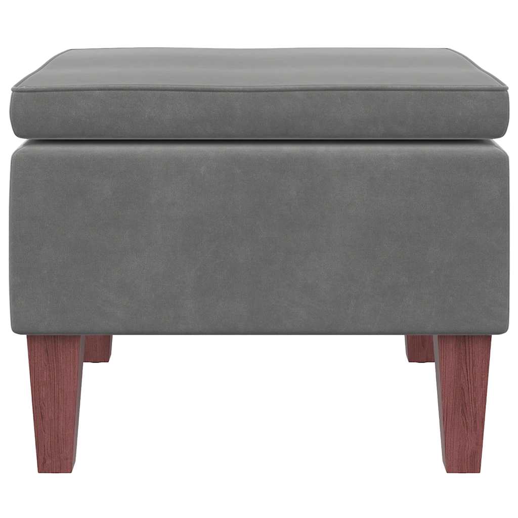 Kruk met houten poten fluweel donkergrijs is nu te koop bij PeponiXL, paradijselijk wonen!