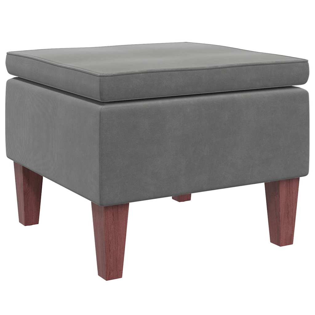 Kruk met houten poten fluweel donkergrijs is nu te koop bij PeponiXL, paradijselijk wonen!