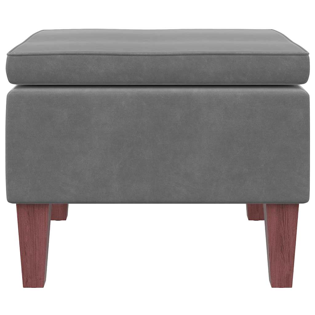 Kruk met houten poten fluweel donkergrijs is nu te koop bij PeponiXL, paradijselijk wonen!