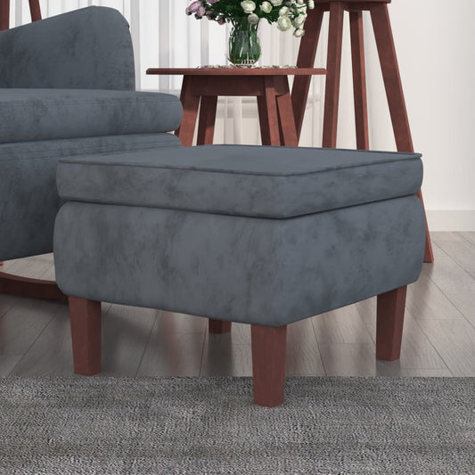 Kruk met houten poten fluweel donkergrijs is nu te koop bij PeponiXL, paradijselijk wonen!
