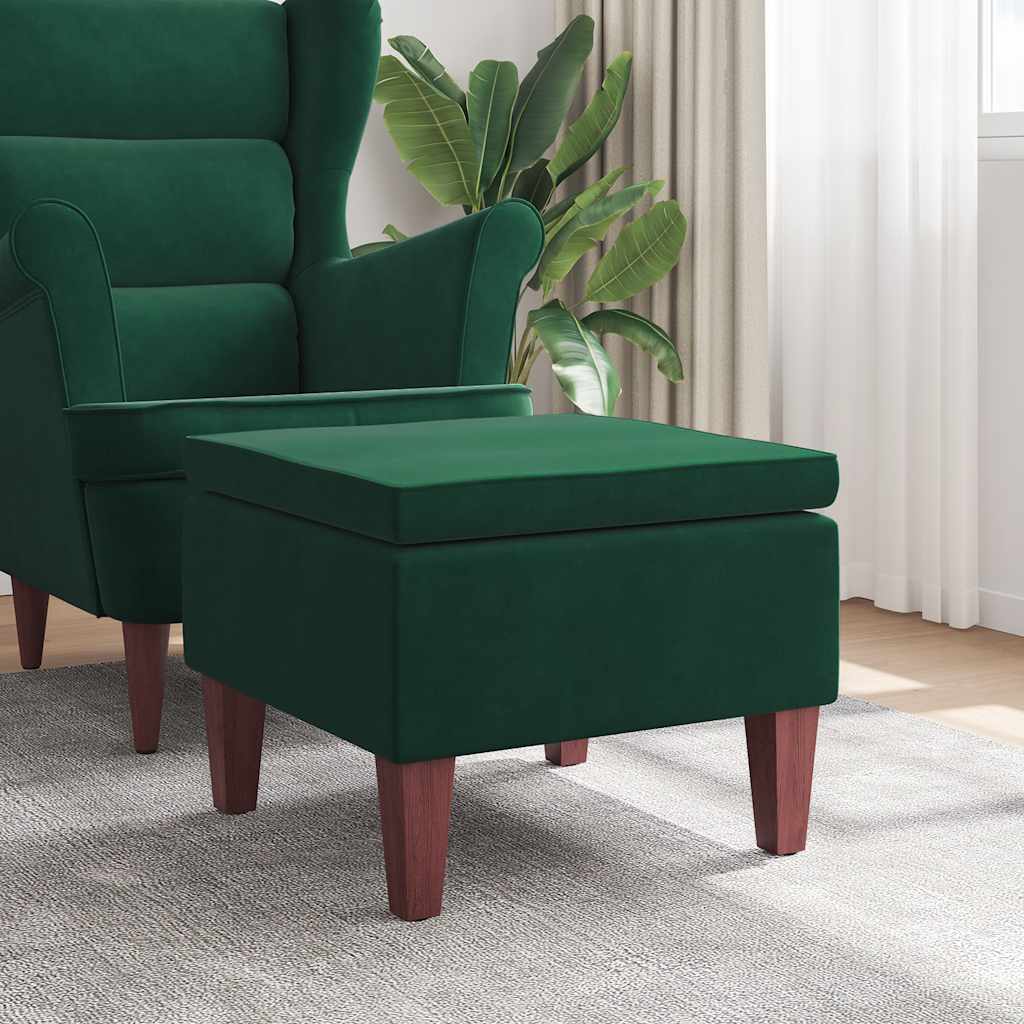 Kruk met houten poten fluweel donkergroen is nu te koop bij PeponiXL, paradijselijk wonen!