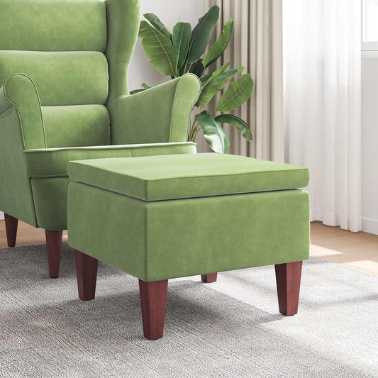 Kruk met houten poten fluweel lichtgroen is nu te koop bij PeponiXL, paradijselijk wonen!