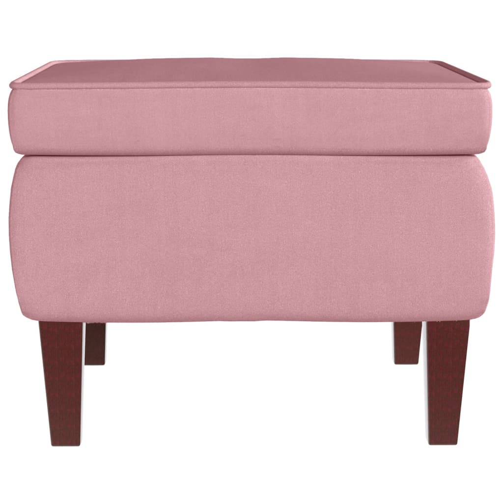 Kruk met houten poten fluweel roze is nu te koop bij PeponiXL, paradijselijk wonen!
