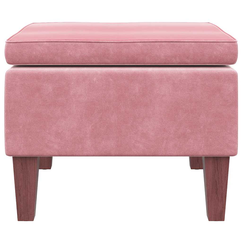 Kruk met houten poten fluweel roze is nu te koop bij PeponiXL, paradijselijk wonen!
