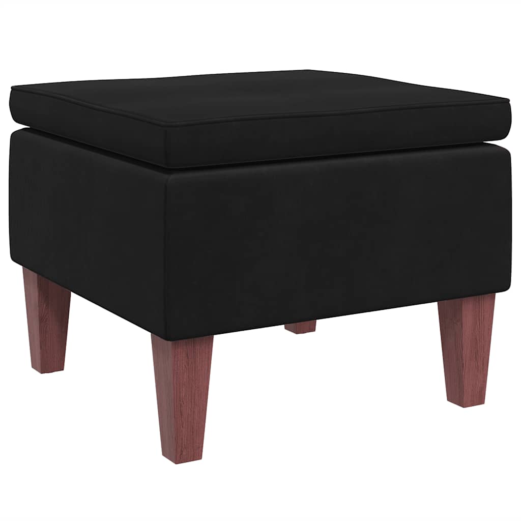 Kruk met houten poten fluweel zwart is nu te koop bij PeponiXL, paradijselijk wonen!