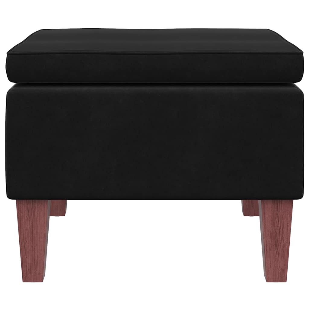 Kruk met houten poten fluweel zwart is nu te koop bij PeponiXL, paradijselijk wonen!