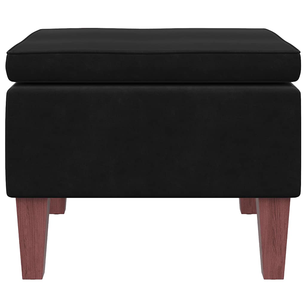 Kruk met houten poten fluweel zwart is nu te koop bij PeponiXL, paradijselijk wonen!
