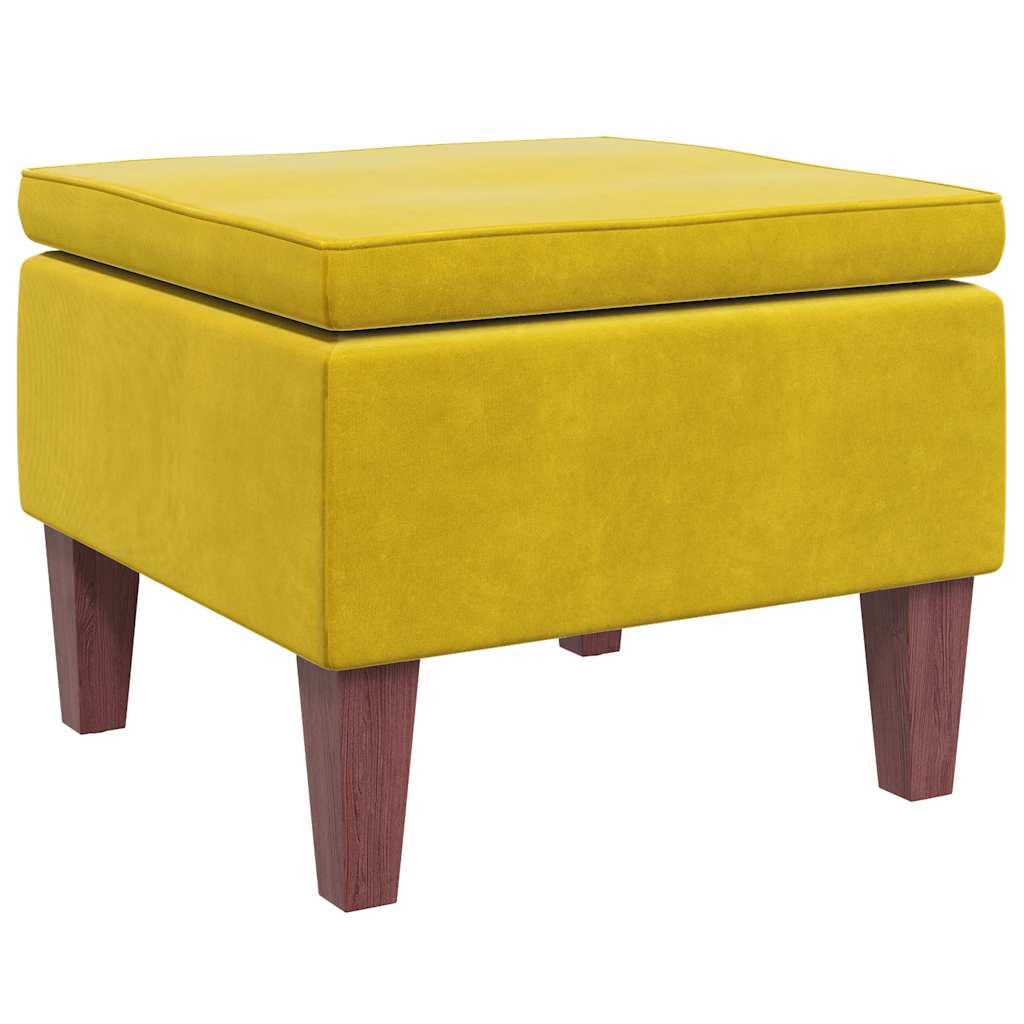 Kruk met houten poten fluweel geel is nu te koop bij PeponiXL, paradijselijk wonen!