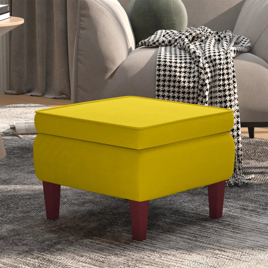 Kruk met houten poten fluweel geel is nu te koop bij PeponiXL, paradijselijk wonen!
