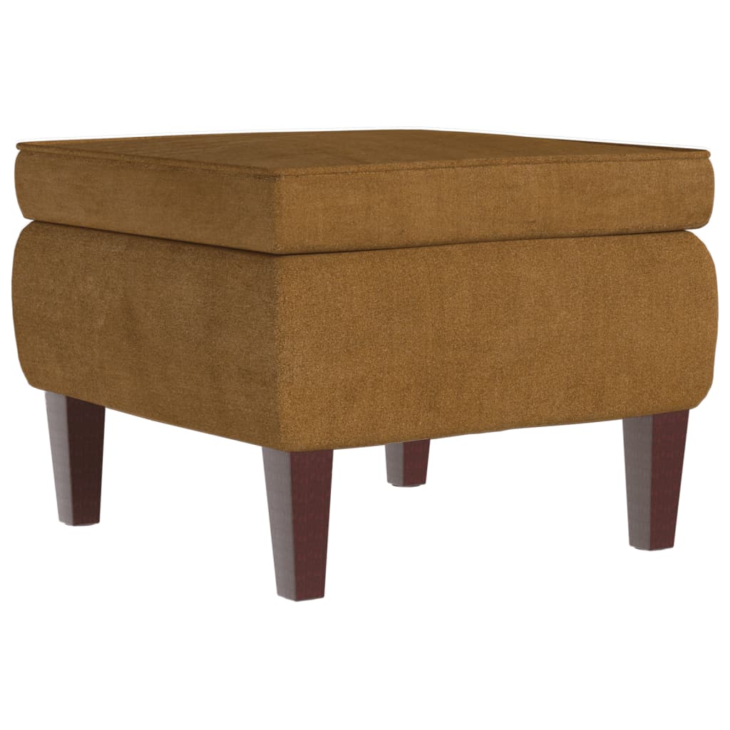 Kruk met houten poten fluweel bruin is nu te koop bij PeponiXL, paradijselijk wonen!