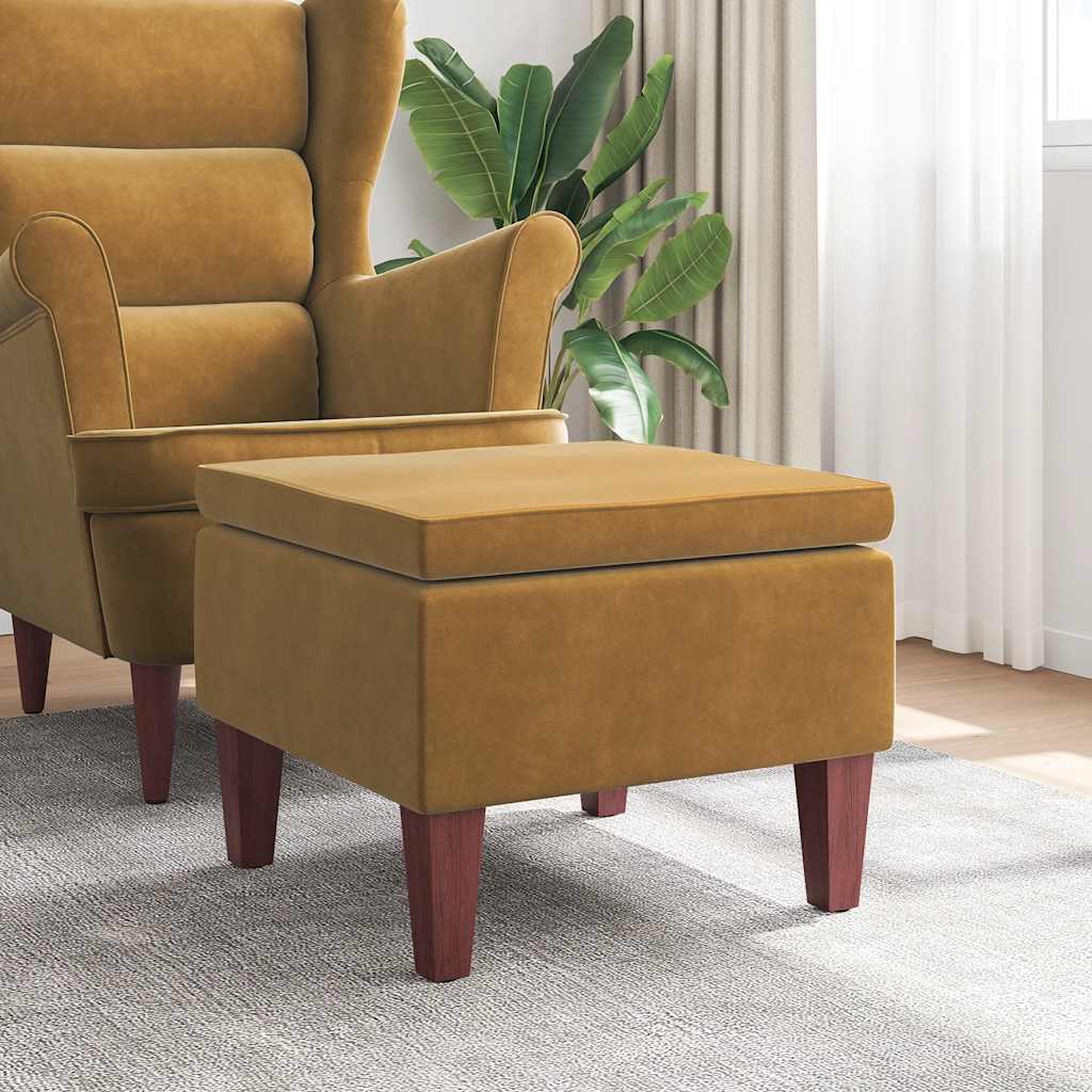 Kruk met houten poten fluweel bruin is nu te koop bij PeponiXL, paradijselijk wonen!
