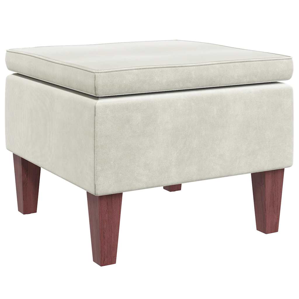 Kruk met houten poten fluweel crèmekleurig is nu te koop bij PeponiXL, paradijselijk wonen!