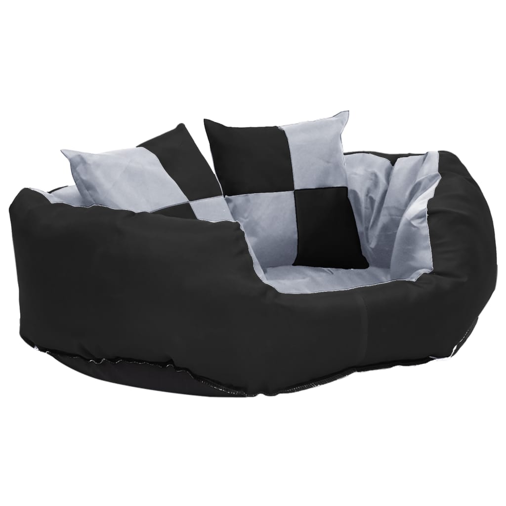 Hondenkussen omkeerbaar en wasbaar 65x50x20 cm grijs en zwart is nu te koop bij PeponiXL, paradijselijk wonen!