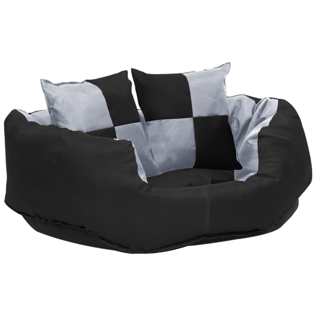 Hondenkussen omkeerbaar en wasbaar 65x50x20 cm grijs en zwart is nu te koop bij PeponiXL, paradijselijk wonen!