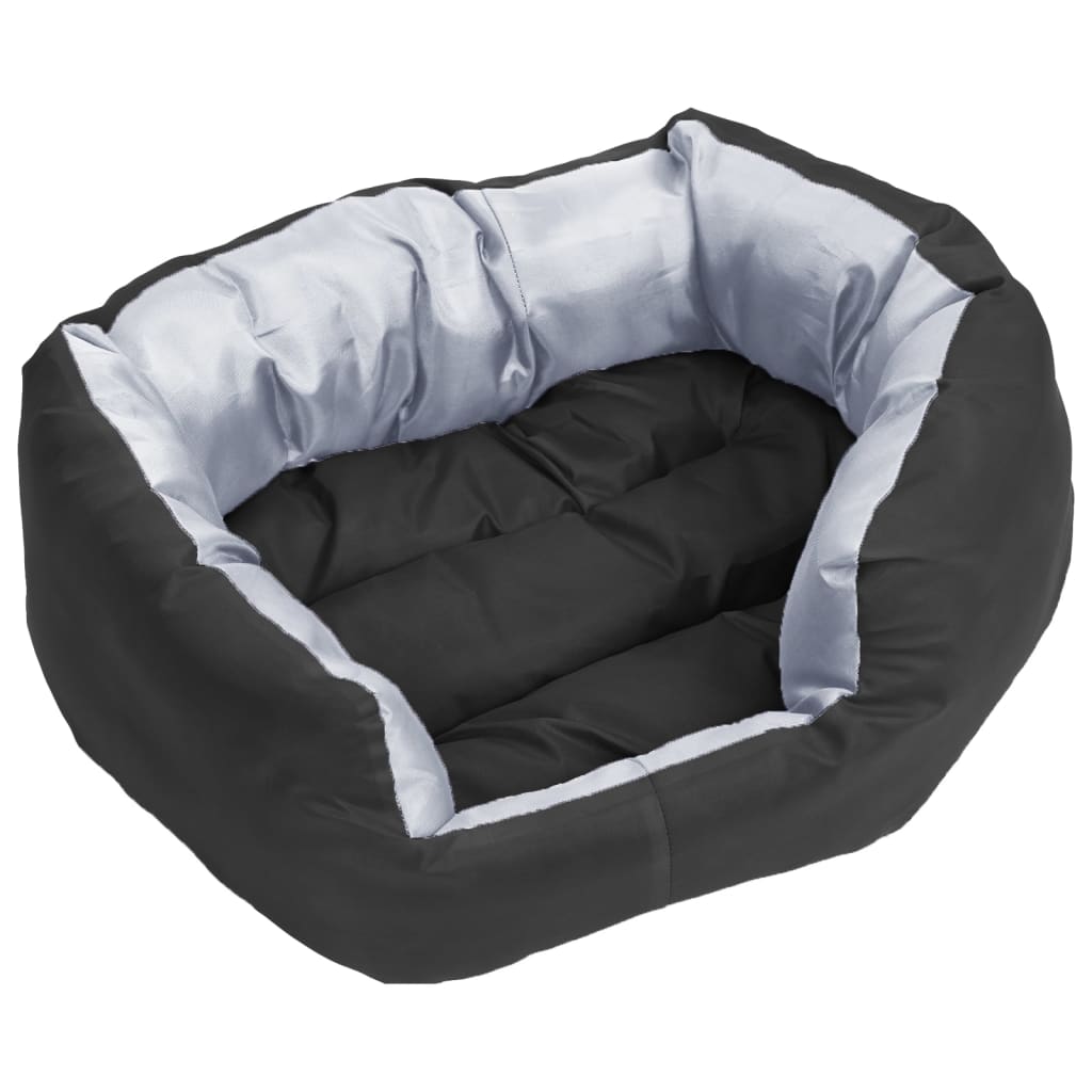 Hondenkussen omkeerbaar en wasbaar 65x50x20 cm grijs en zwart is nu te koop bij PeponiXL, paradijselijk wonen!