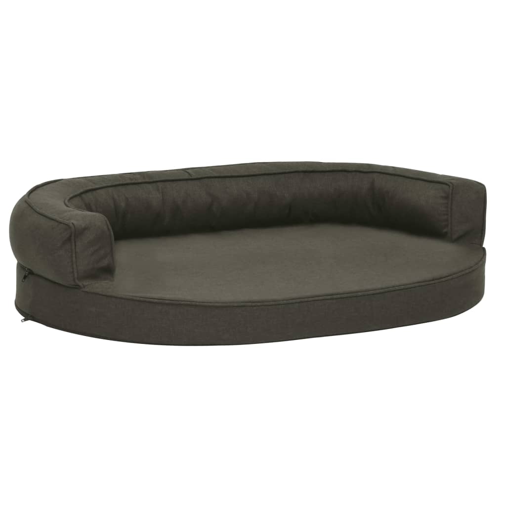 Hondenbed ergonomisch linnen-look 75x53 cm donkergrijs is nu te koop bij PeponiXL, paradijselijk wonen!