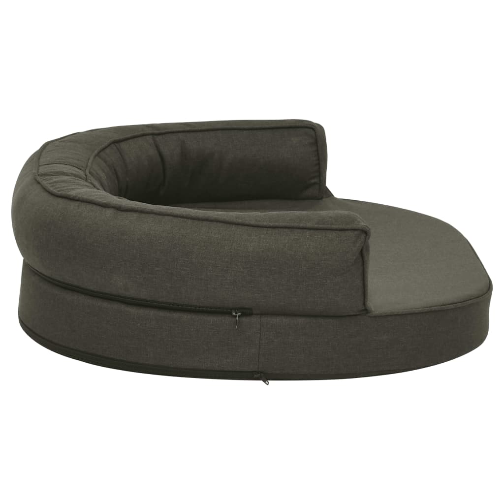 Hondenbed ergonomisch linnen-look 75x53 cm donkergrijs is nu te koop bij PeponiXL, paradijselijk wonen!