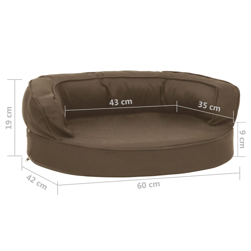 Hondenbed ergonomisch linnen-look 60x42 cm bruin is nu te koop bij PeponiXL, paradijselijk wonen!