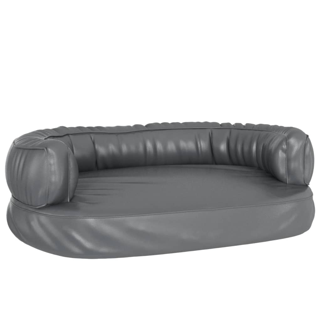 Hondenmand met ergonomisch schuim 60x42 cm kunstleer grijs is nu te koop bij PeponiXL, paradijselijk wonen!