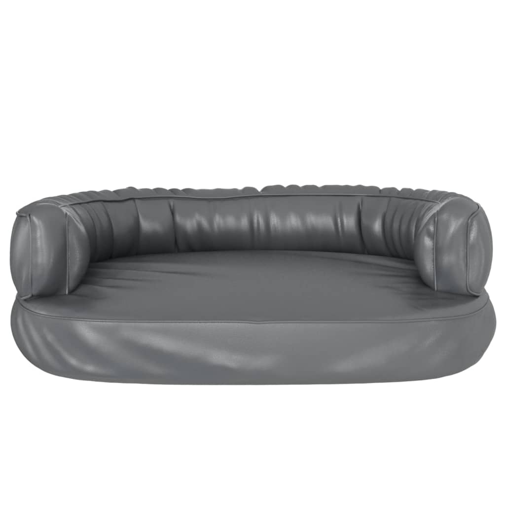 Hondenmand met ergonomisch schuim 60x42 cm kunstleer grijs is nu te koop bij PeponiXL, paradijselijk wonen!