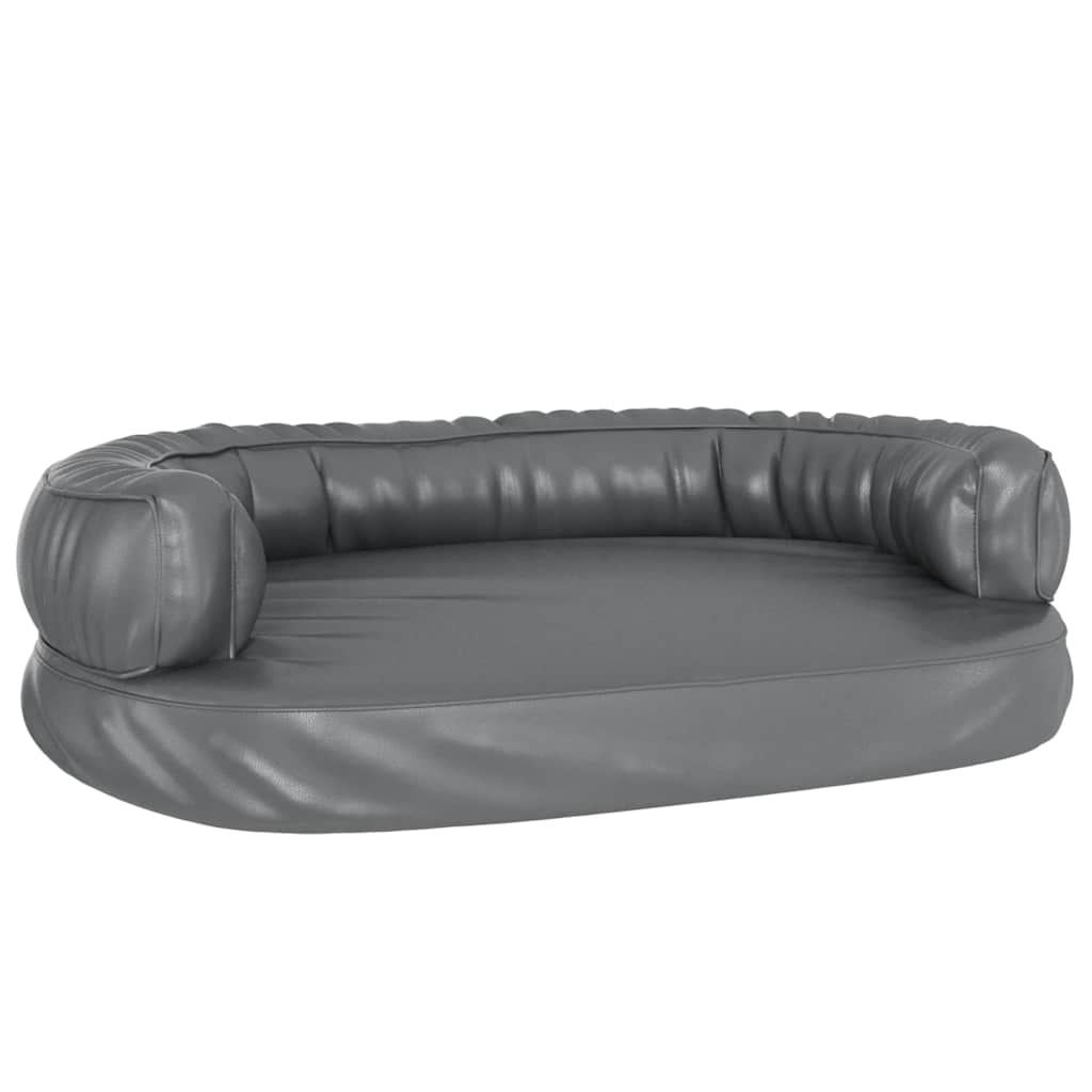 Hondenmand met ergonomisch schuim 75x53 cm kunstleer grijs is nu te koop bij PeponiXL, paradijselijk wonen!