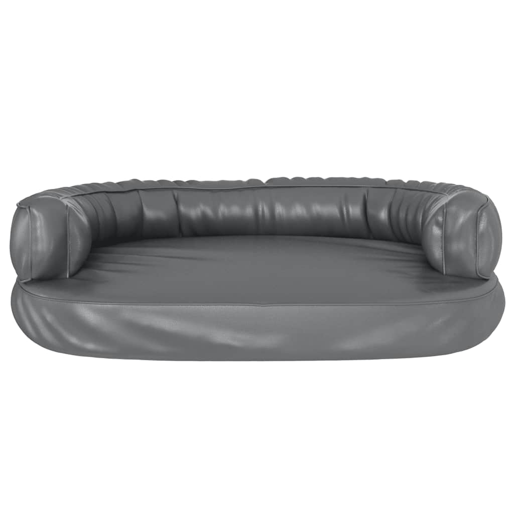Hondenmand met ergonomisch schuim 75x53 cm kunstleer grijs is nu te koop bij PeponiXL, paradijselijk wonen!