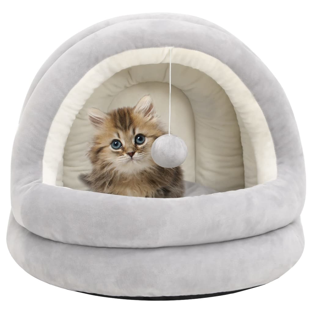 Kattenmand 40x40x35 cm grijs en crèmekleurig is nu te koop bij PeponiXL, paradijselijk wonen!