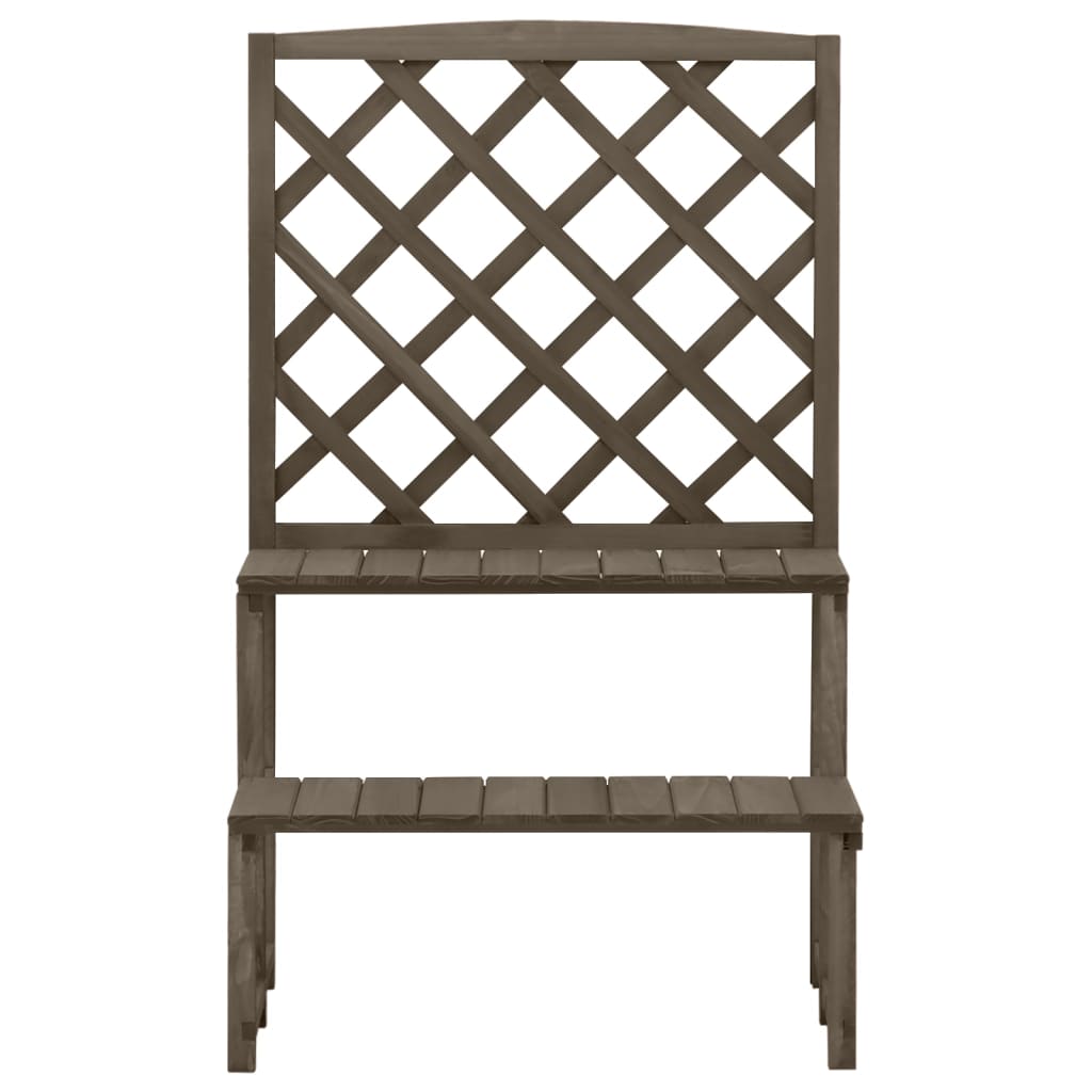 Plantenrek met latwerk 70x42x115 cm massief vurenhout grijs is nu te koop bij PeponiXL, paradijselijk wonen!