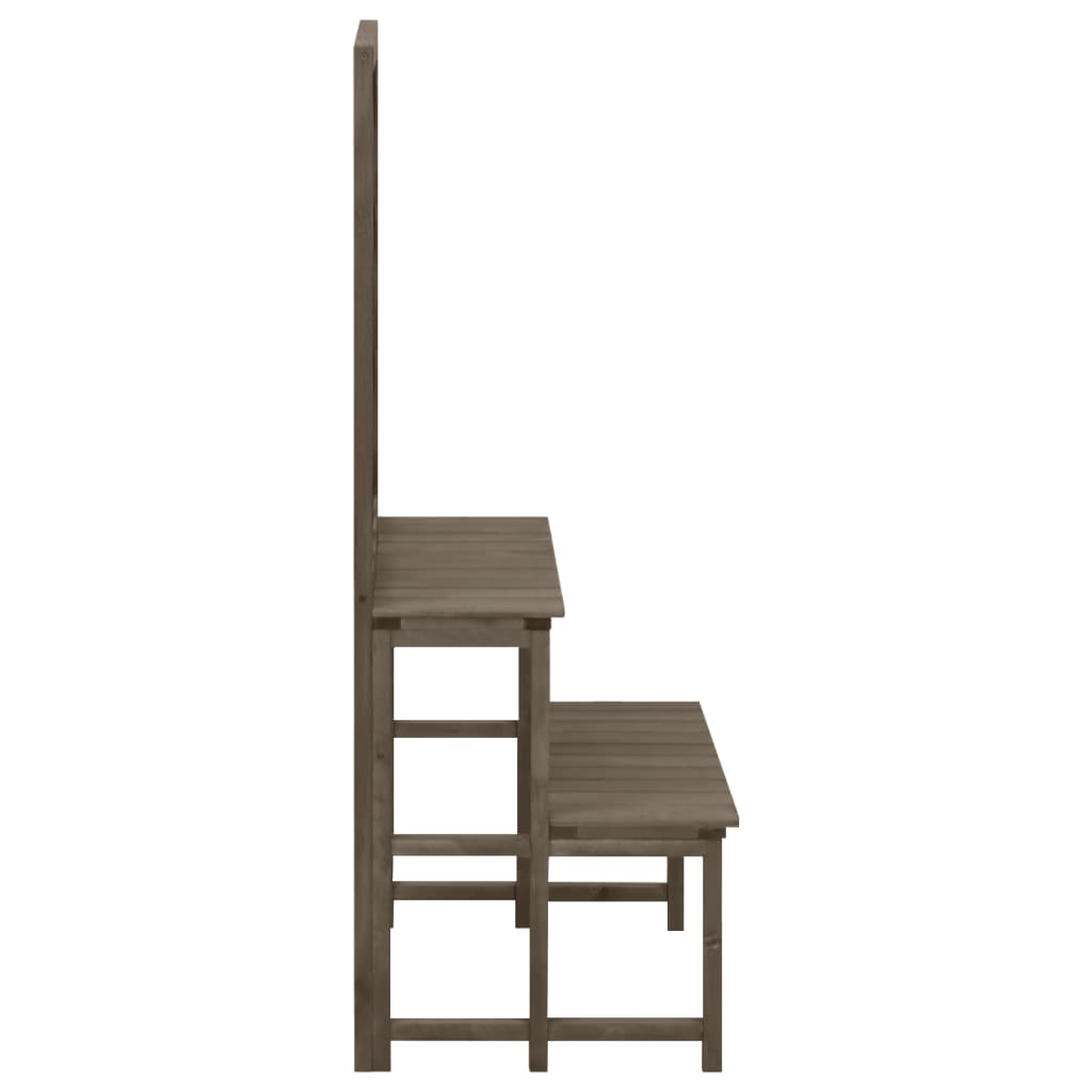 Plantenrek met latwerk 70x42x115 cm massief vurenhout grijs is nu te koop bij PeponiXL, paradijselijk wonen!