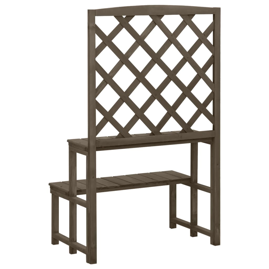 Plantenrek met latwerk 70x42x115 cm massief vurenhout grijs is nu te koop bij PeponiXL, paradijselijk wonen!