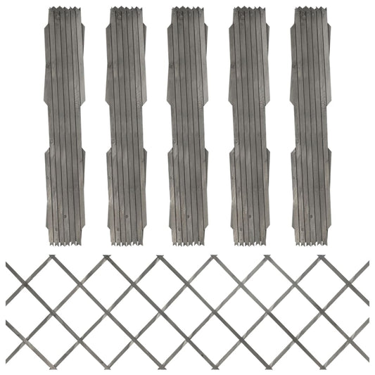 Tuinlatwerken 5 st 180x60 cm massief vurenhout grijs is nu te koop bij PeponiXL, paradijselijk wonen!
