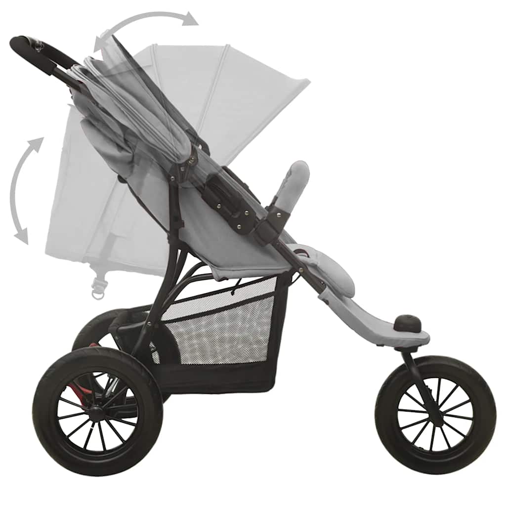 Kinderwagen staal lichtgrijs is nu te koop bij PeponiXL, paradijselijk wonen!