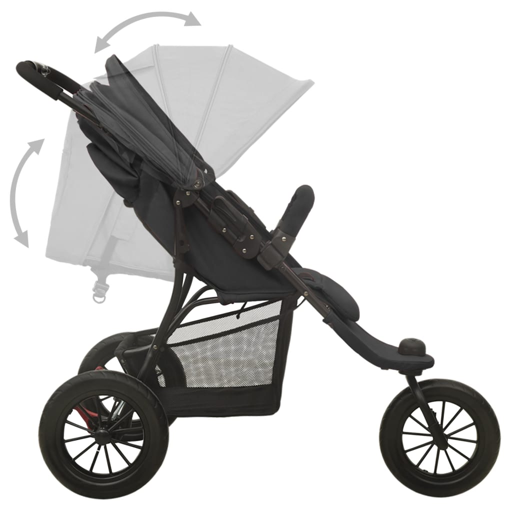 Kinderwagen staal antracietkleurig is nu te koop bij PeponiXL, paradijselijk wonen!