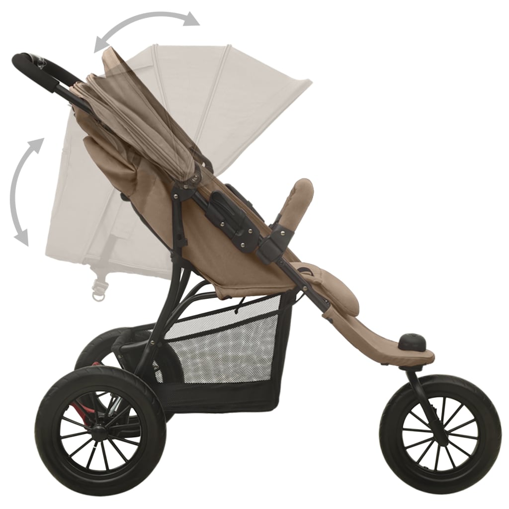 Kinderwagen staal taupe is nu te koop bij PeponiXL, paradijselijk wonen!