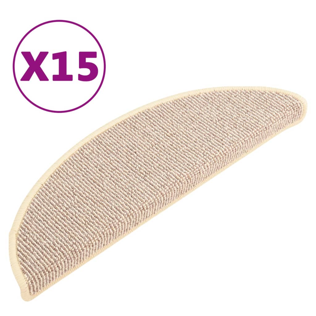 Trapmatten 15 st 56x17x3 cm Wit en Bruin Halfrond is nu te koop bij PeponiXL, paradijselijk wonen!
