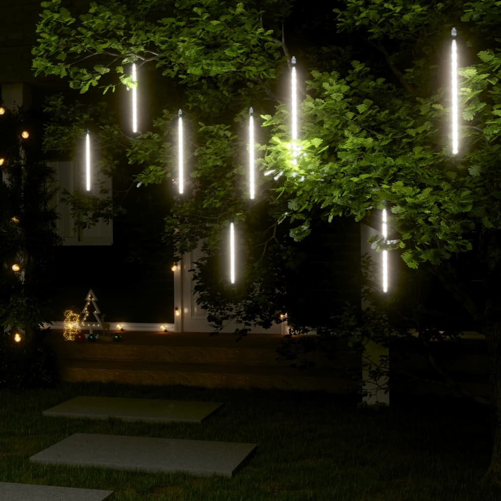 Meteoorlichten 8 st 192 LED's binnen/buiten 30 cm koudwit is nu te koop bij PeponiXL, paradijselijk wonen!